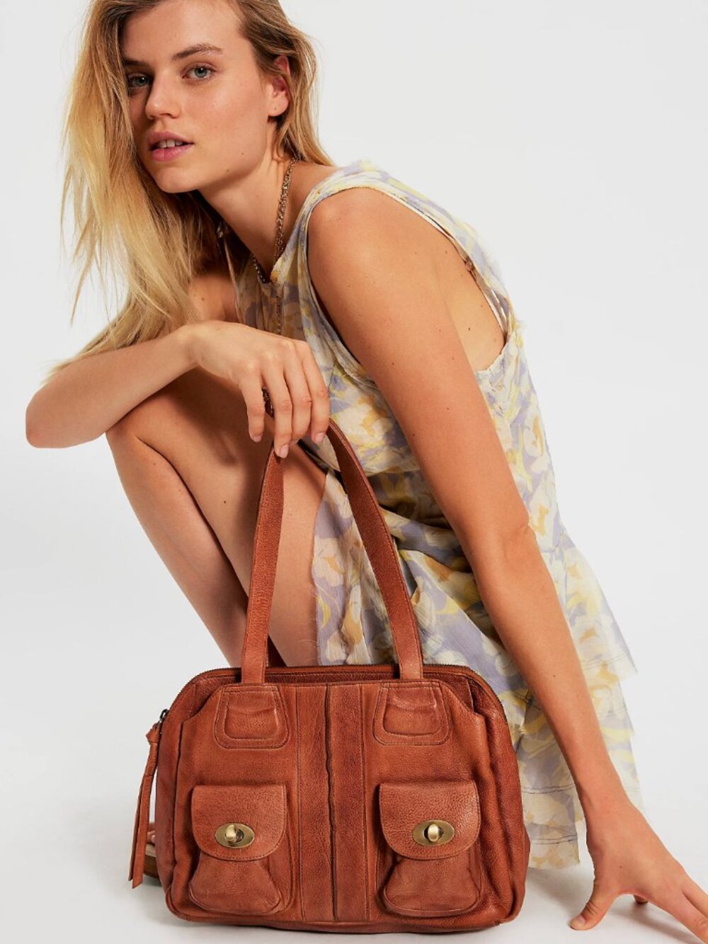 FREE PEOPLE Billie Bowler Bag - TAN